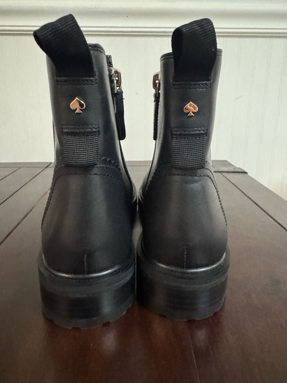 New! kate spade Black Leather Chelsea Ankle Boots with Elastic Panels